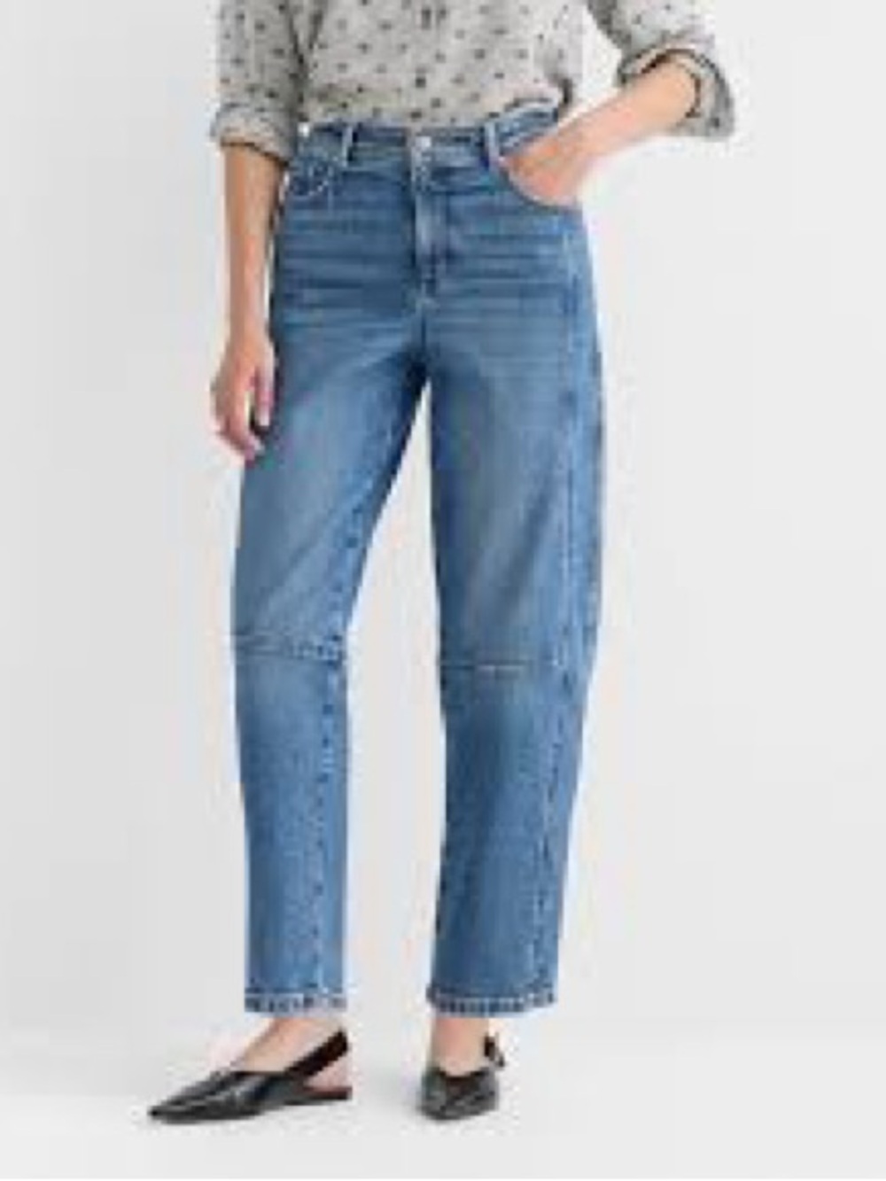 LOFT Barrel -Leg High-Rise Jeans